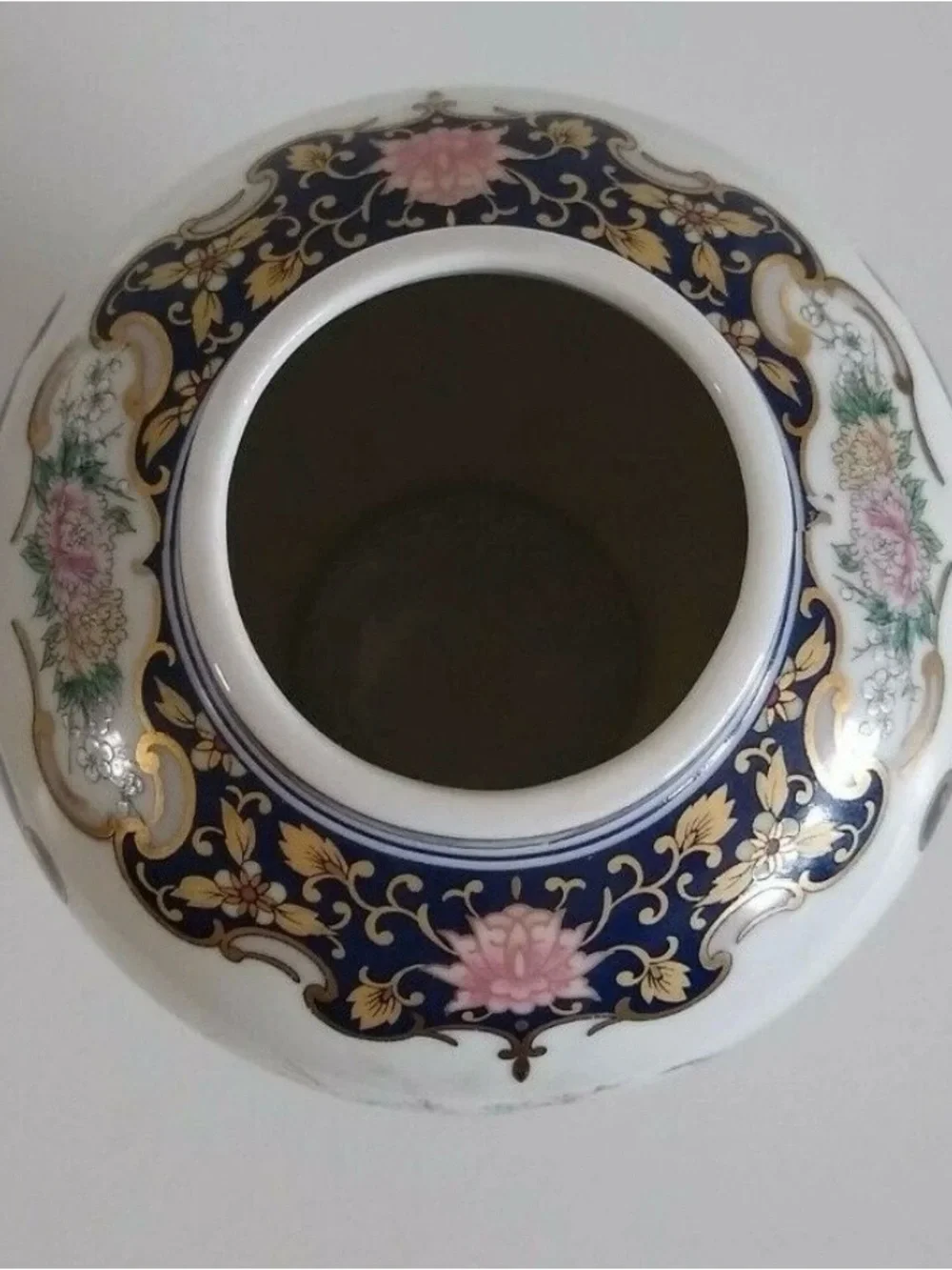 Decorative Peacock Porcelain Vase - White with Multicolor Design